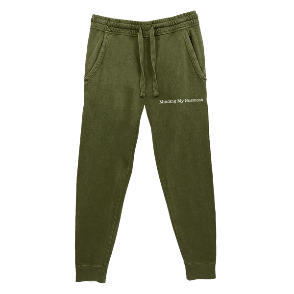 MINDING MY OWN BUSINESS JOGGERS - VINTAGE OLIVE
